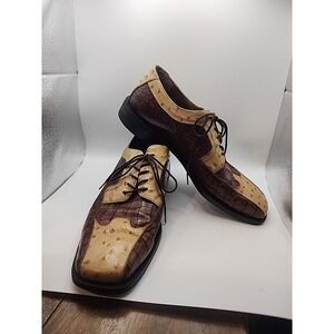 Vintage Stacy Adams Delray Oxford Leather Crocodile 10.5